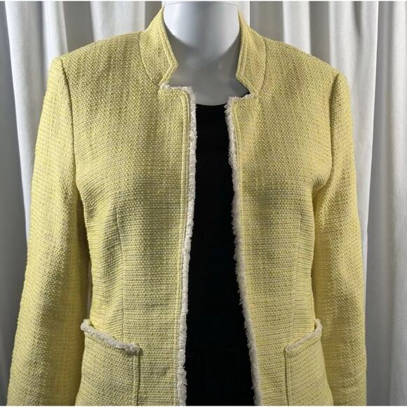 Ann Taylor Loft Tweed 3/4 Sleeves Blazer, Yellow, Sz: M, 78-35 - Picture 2 of 16